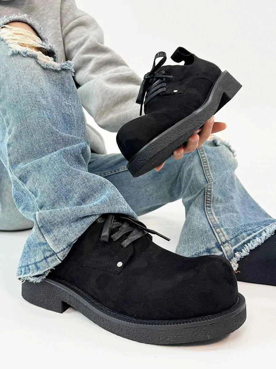 Chunky Suede Platform Derby Shoes