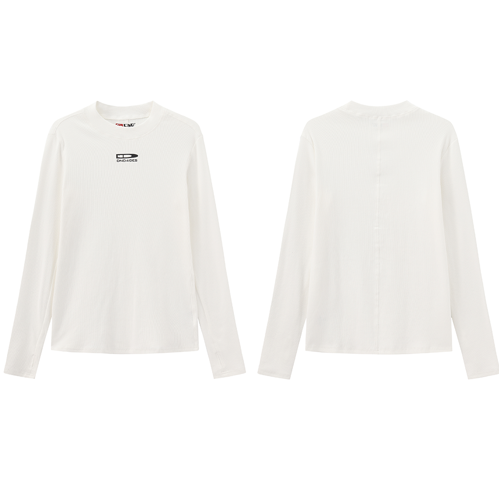 Logo Ribbed Compression Long Sleeve Tee