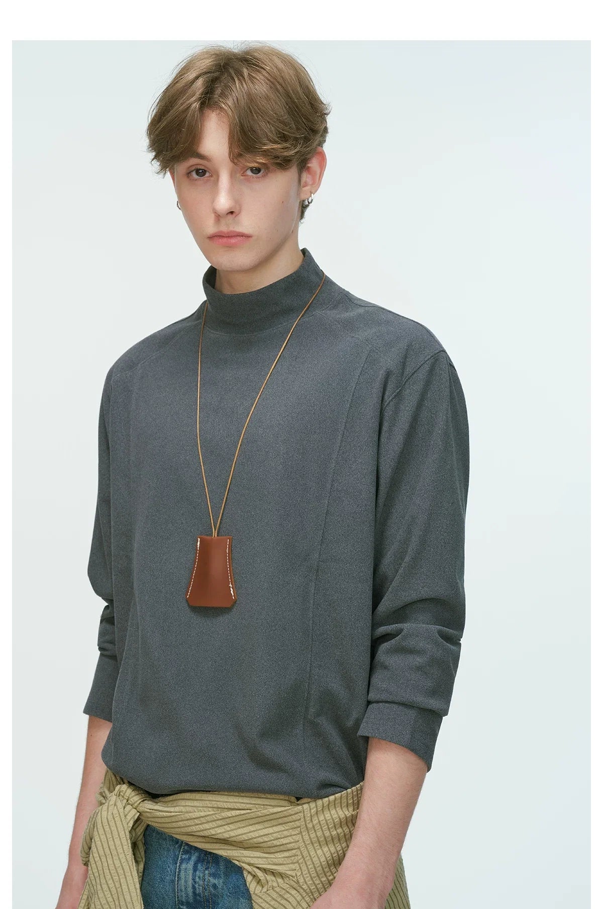 Draped Edge Mockneck Top