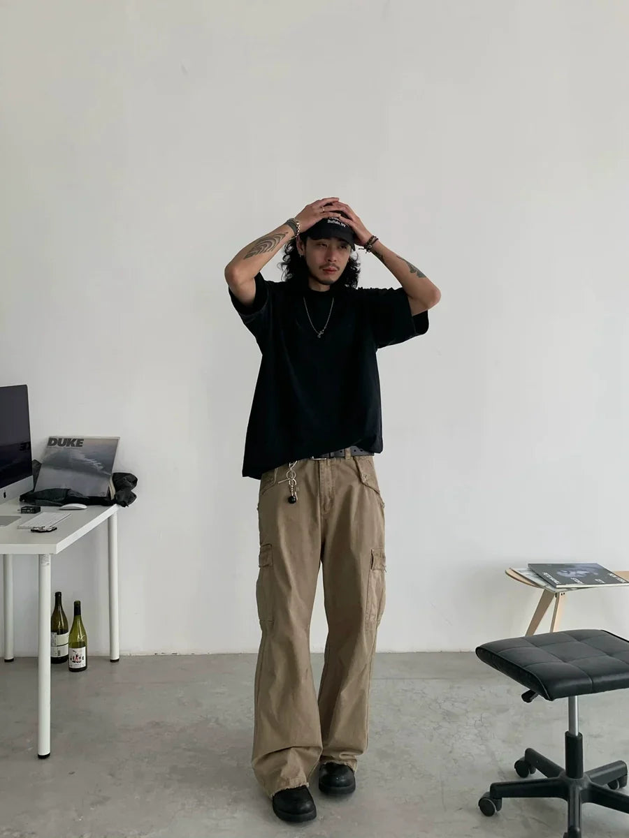 Relaxed Straight Leg Cargo Pants