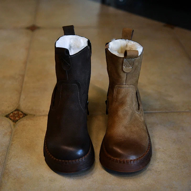 Fur Lined Brown Winter Boots - Skipkicks