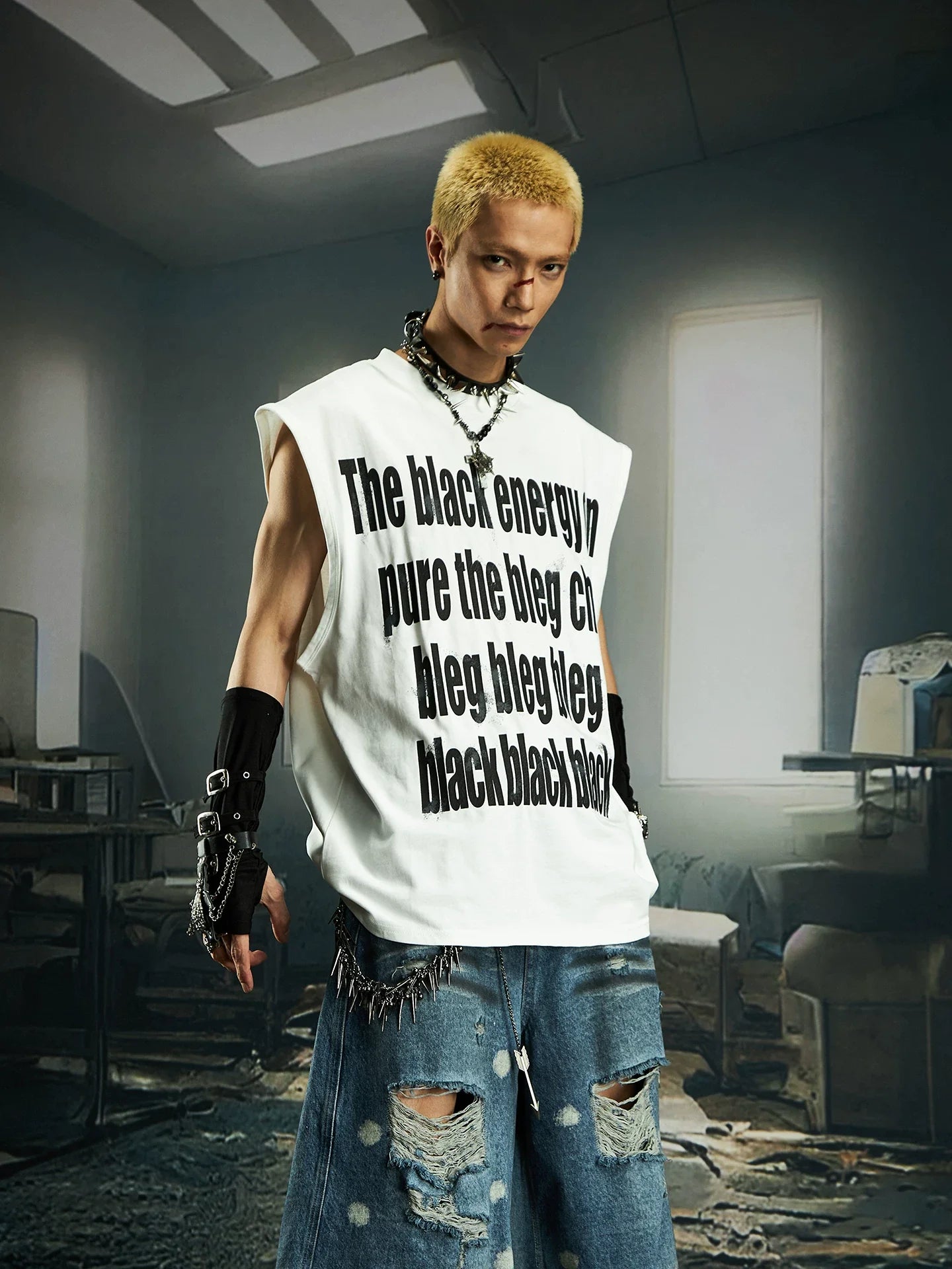 Black Energy Statement Muscle Tee