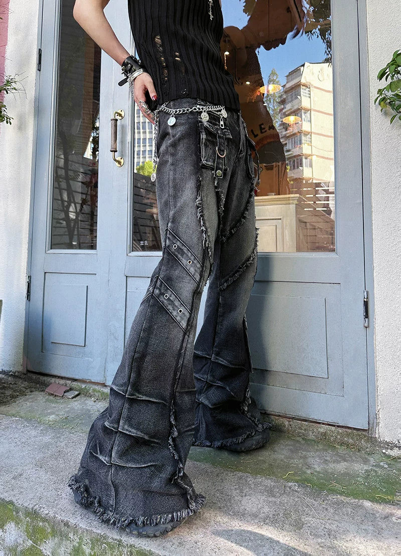 Ravaged Eclipse Shredflare Cargo Jeans