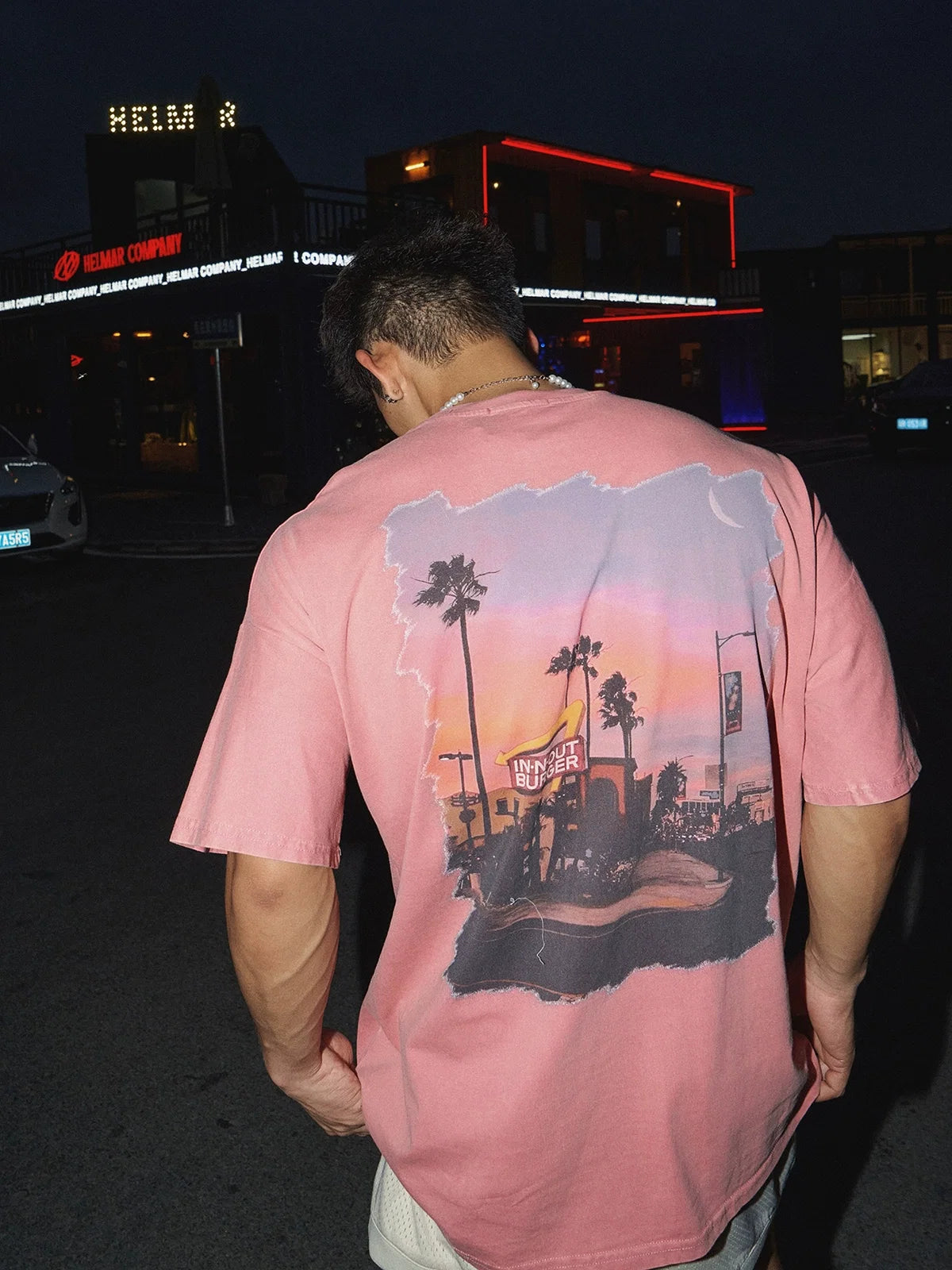 Washed Sunset Palm Graphic T-Shirt