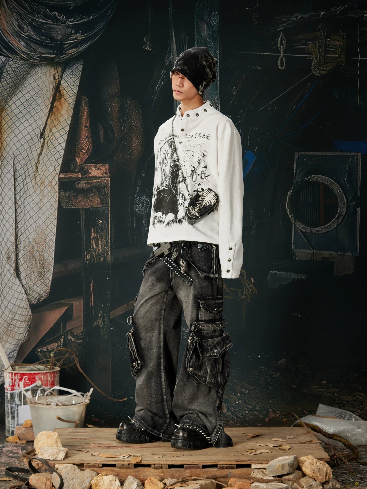 Reaper Crown Sigil High‑Neck Tee