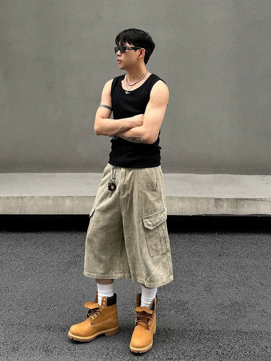 Stonewash Cargo Shorts for Comfortable Summer Style