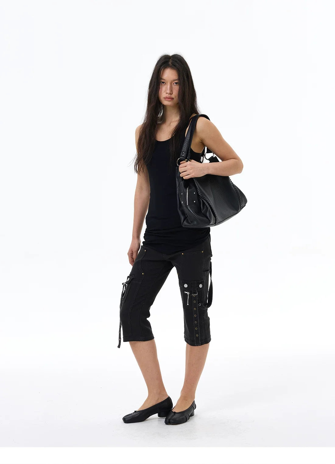 Midnight Strap Cargo Capris
