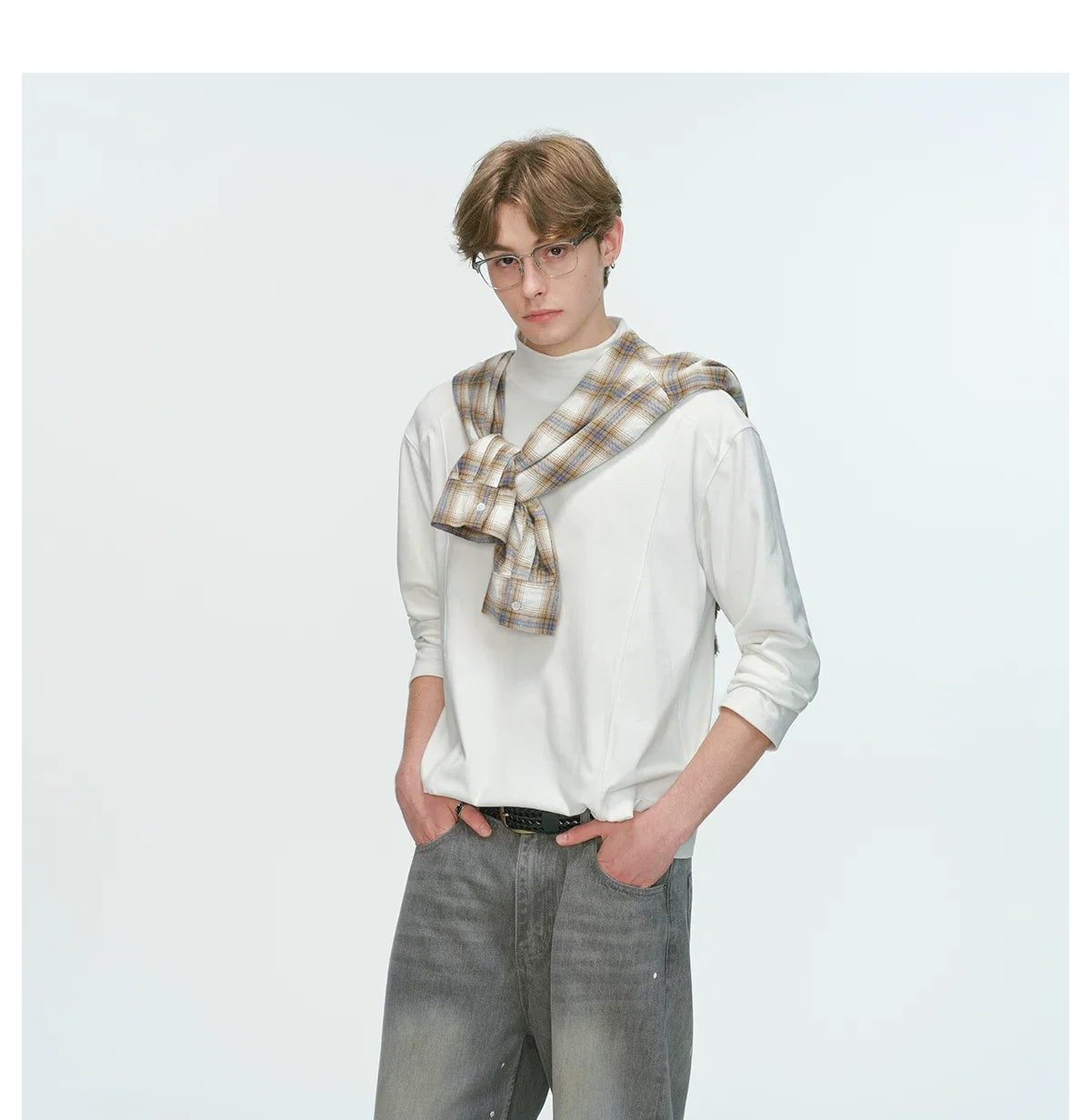 Draped Edge Mockneck Top