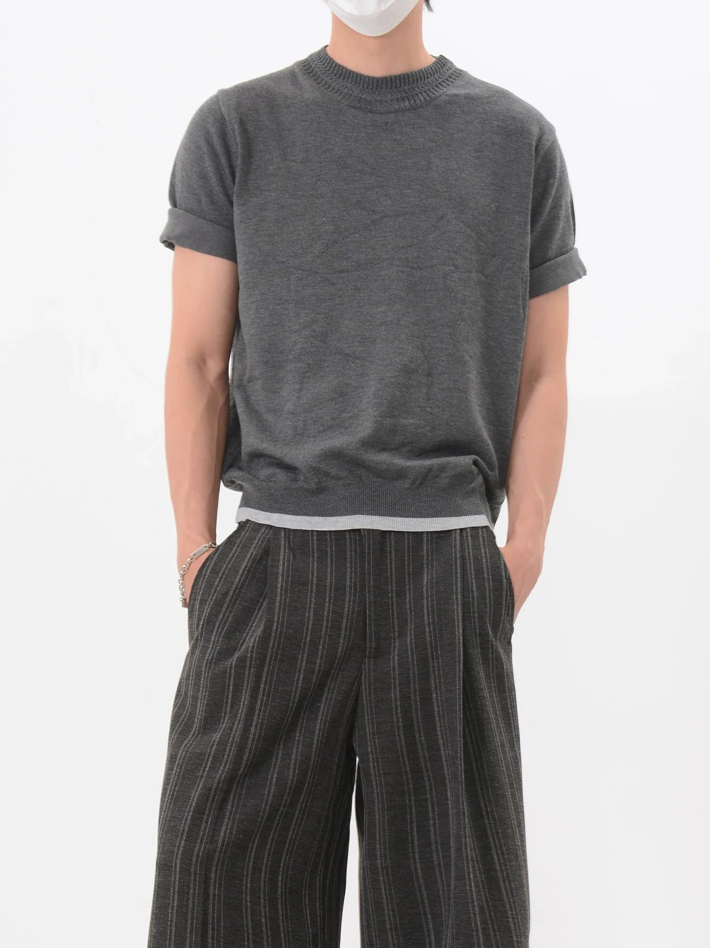 Heather Mock Knit Tee