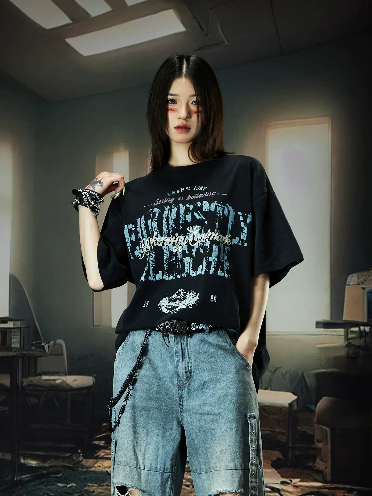 Nebula Varsity Oversize Graphic Tee