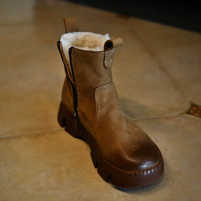 Fur Lined Brown Winter Boots - Skipkicks