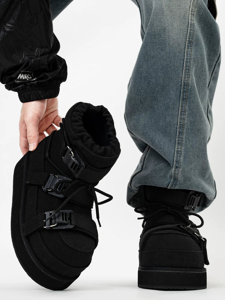 Lunar Drift Triple-Buckle Platform Boots - Skipkicks