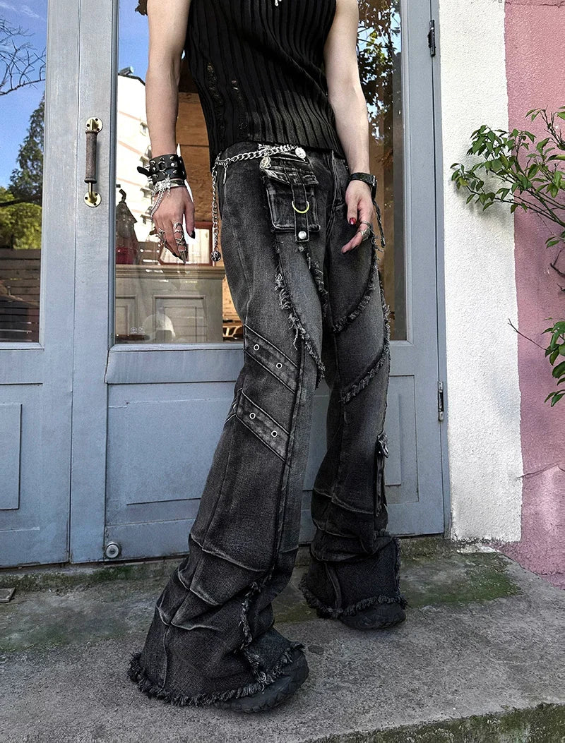 Ravaged Eclipse Shredflare Cargo Jeans