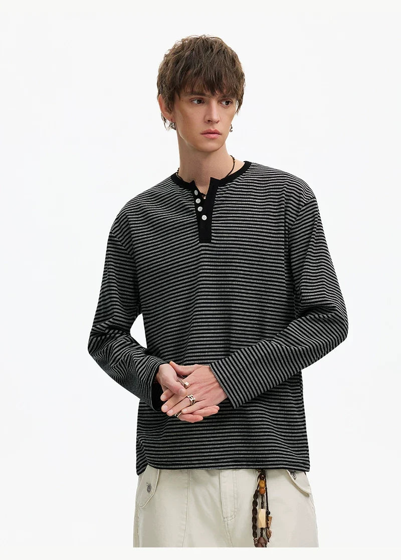 Stripe Henley Lounge Tee