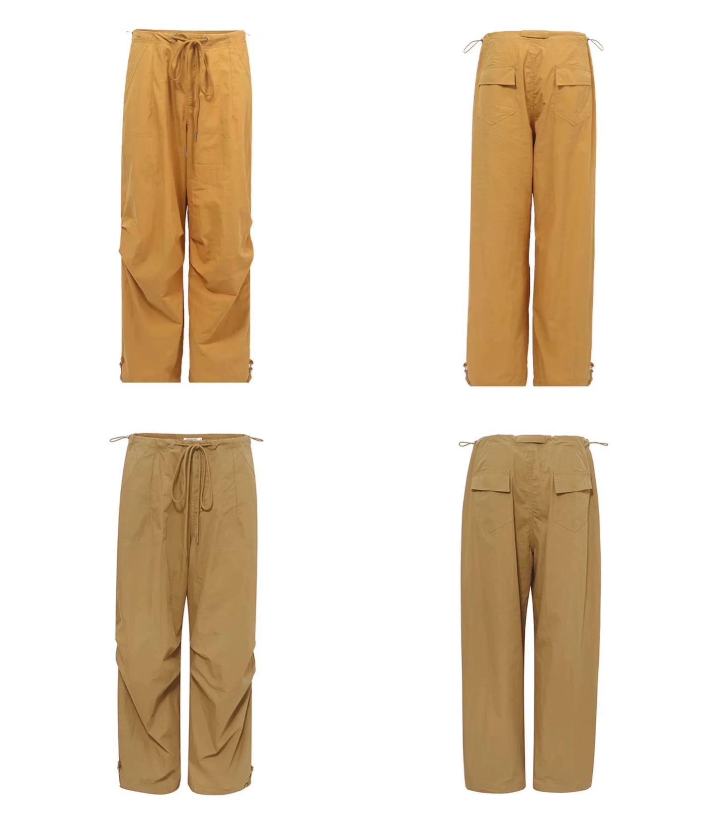 Relaxed Drawstring Parachute Cargo Pants for Effortless Style