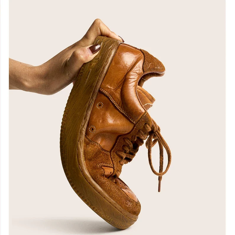 Heritage Distressed Leather Sneakers - Skipkicks