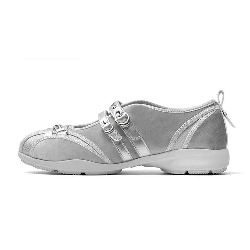 Noir Rivet Harness Flats - Skipkicks