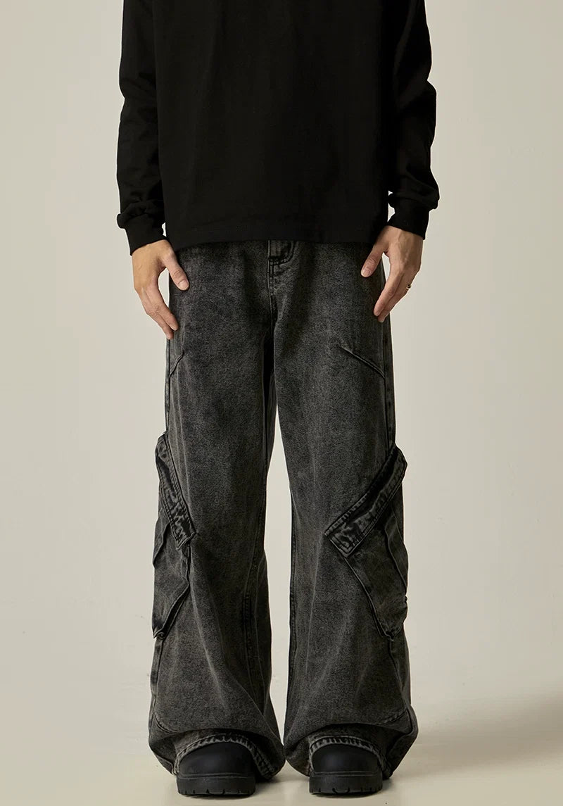 Obsidian Surge Cargo Wide Jeans