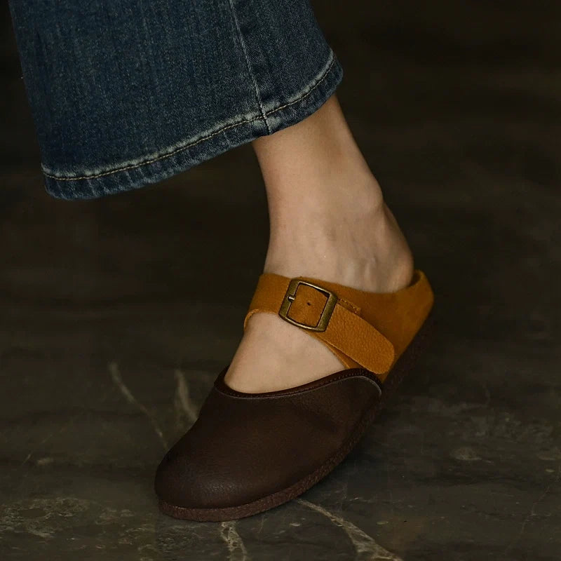 Two-Tone Leather Mary Jane Flats - Skipkicks