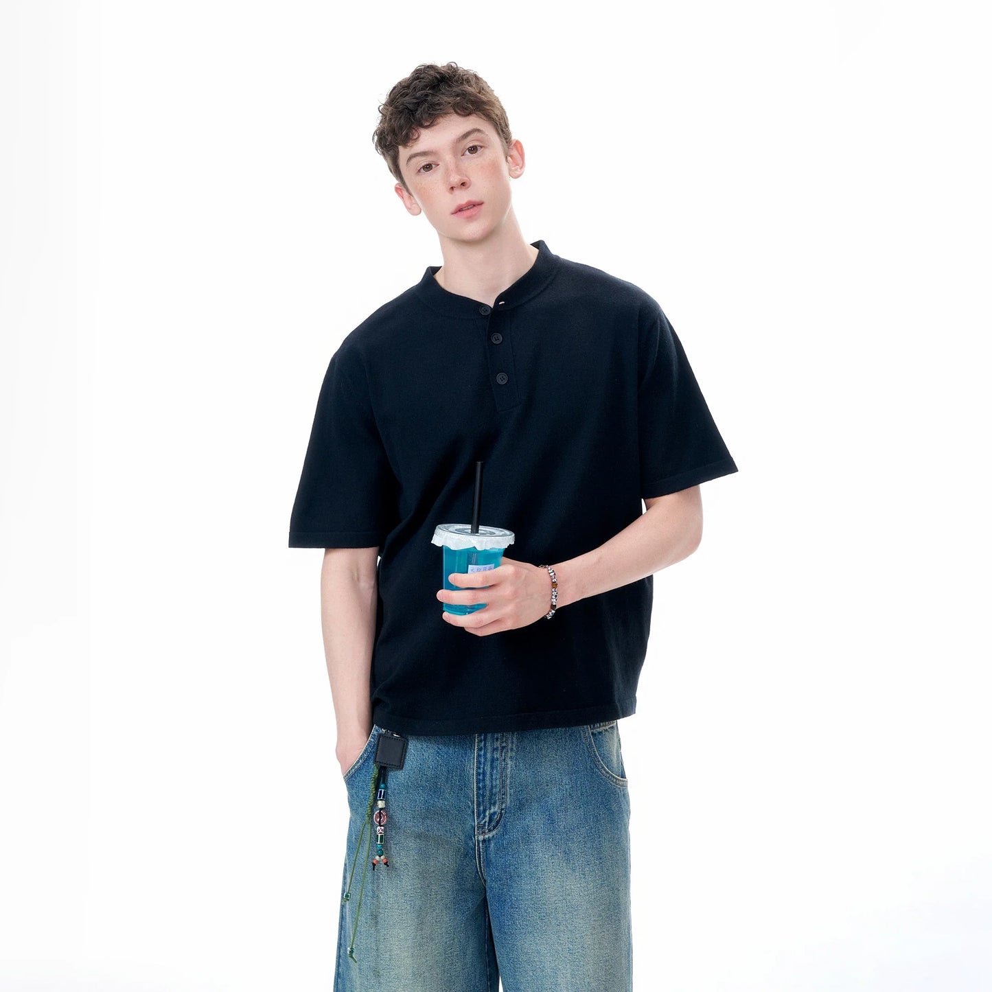 Cloudline Short-Sleeve Henley Tee