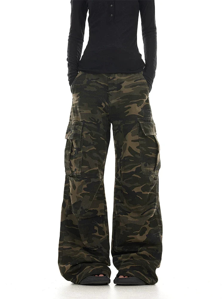 Washed Camo Cargo Pants