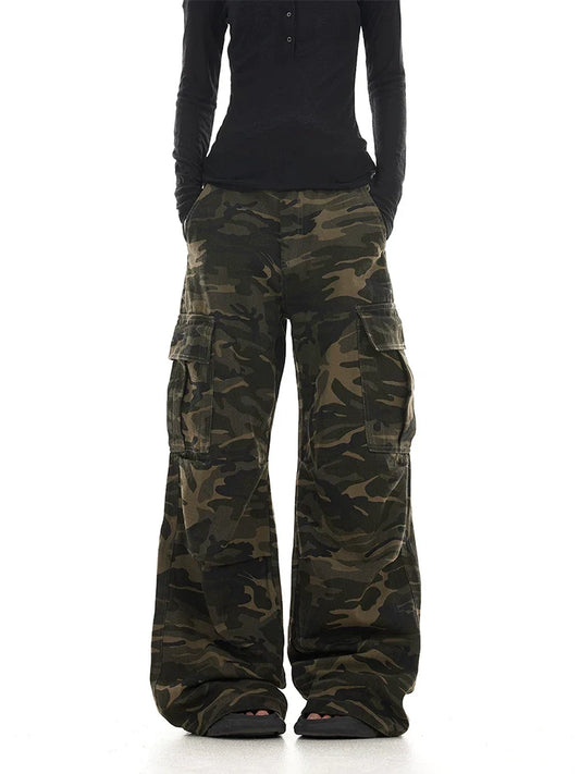 Washed Camo Cargo Pants