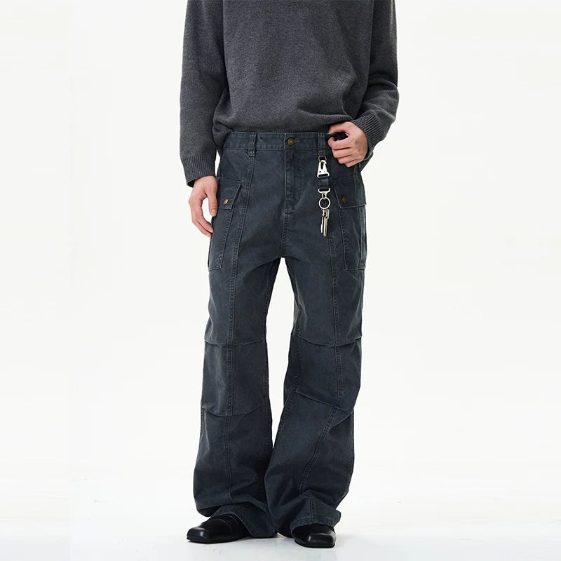Vintage Panel Seam Wide Leg Cargo Pants