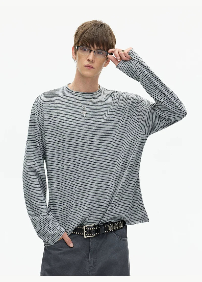 Tidal Stripe Layered Long Sleeve Tee
