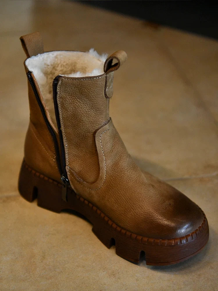Fur Lined Brown Winter Boots - Skipkicks