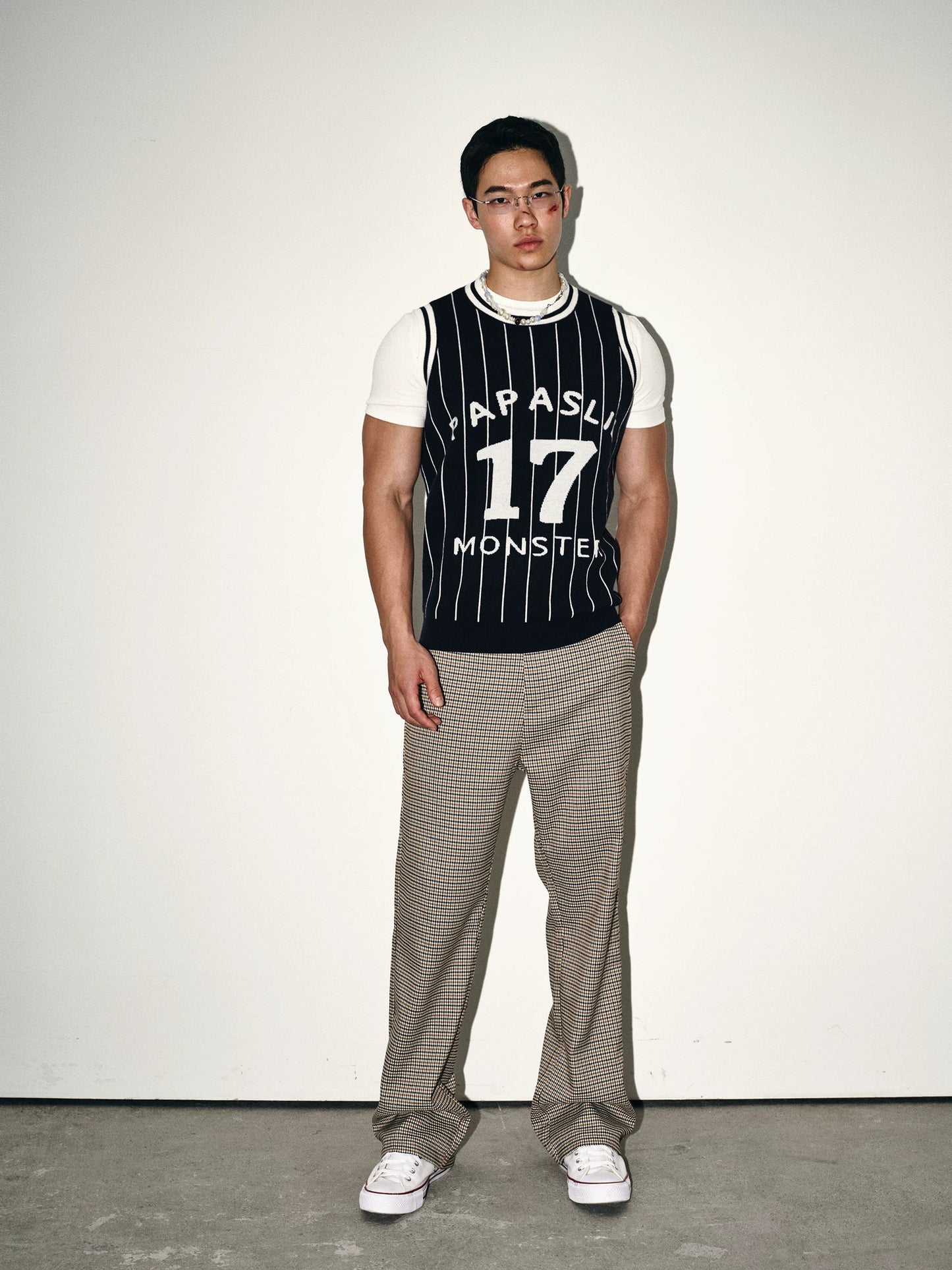 Pinstripe Knit Jersey Top