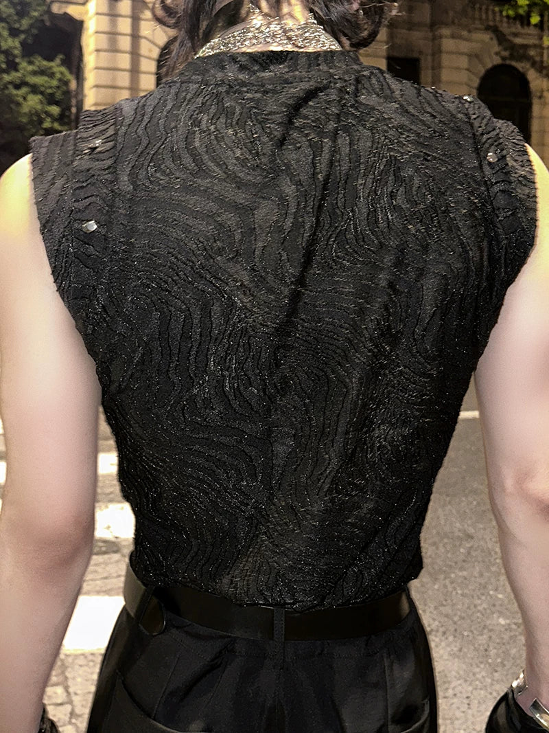 Nocturne Ripple Textured Sleeveless Top