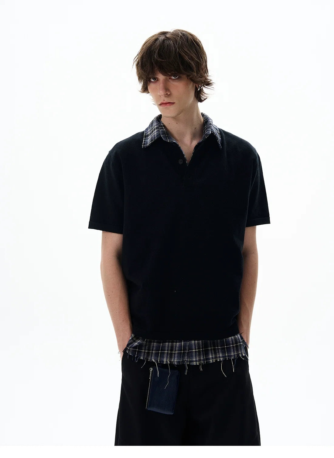 Short Sleeve Henley Shirt with Button Placket