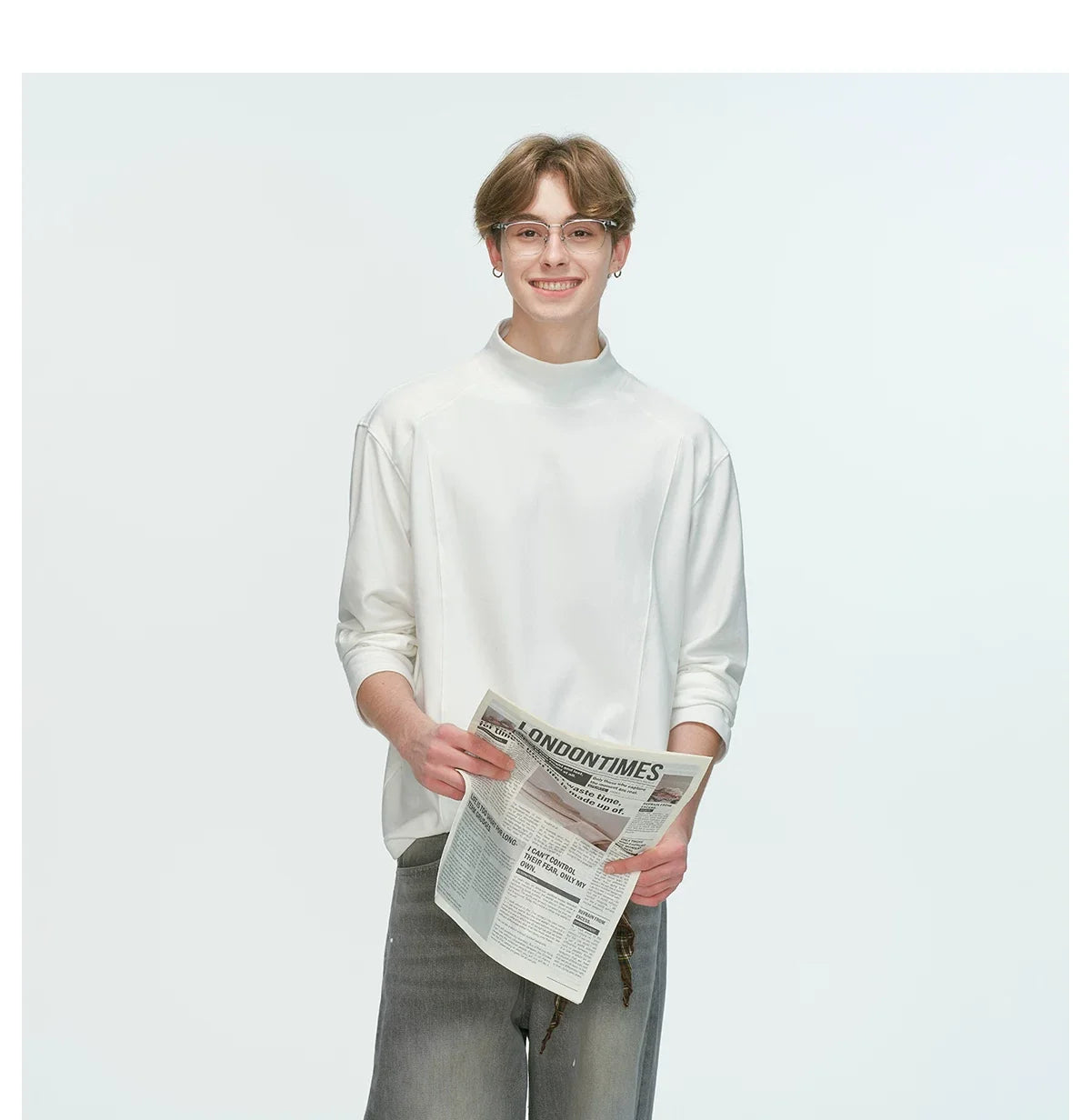 Draped Edge Mockneck Top