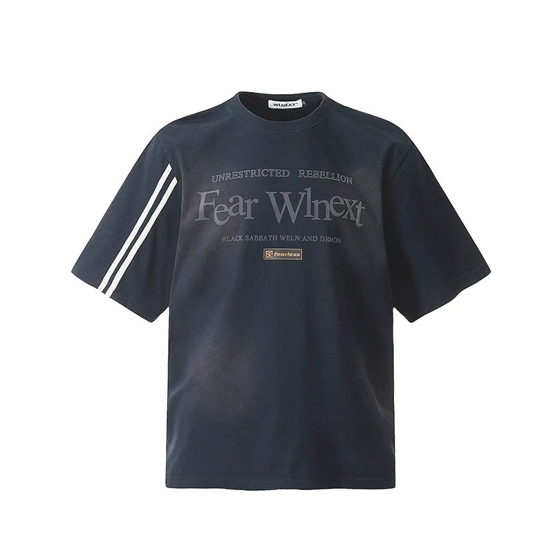 Sporty Sleeves Graphic Oversized T-Shirt
