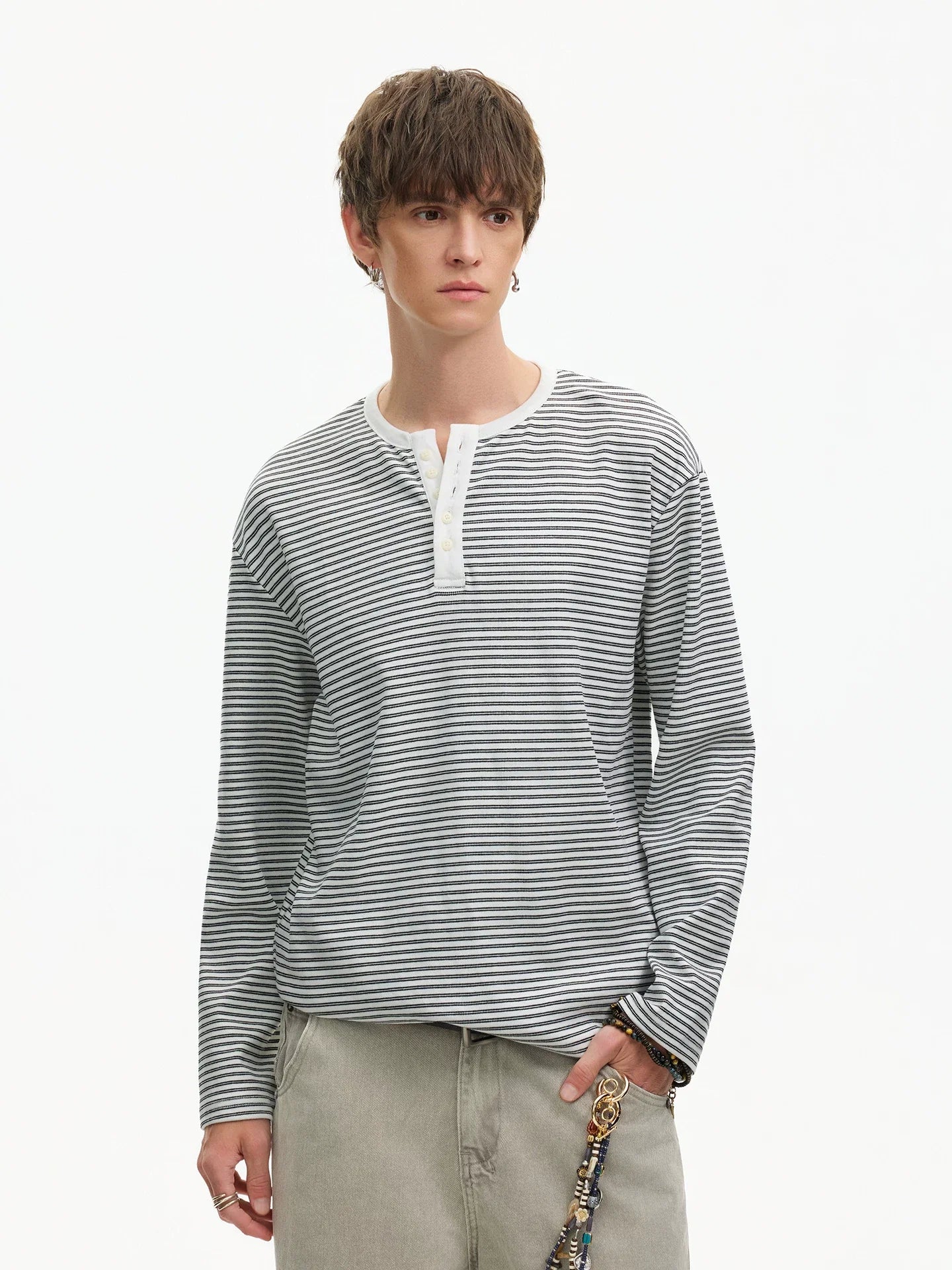 Stripe Henley Lounge Tee