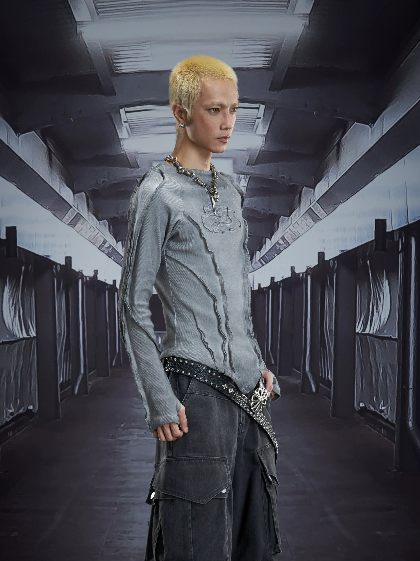 Spectral Spine Ruched Longsleeve Top