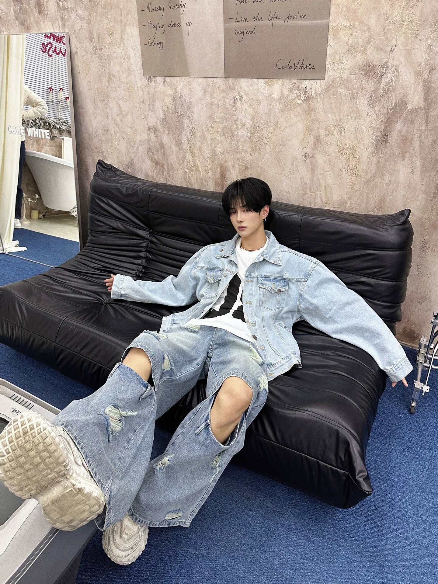 Blowout Knee Cargo Jeans - Abyss Portal Ultra-Baggy Style