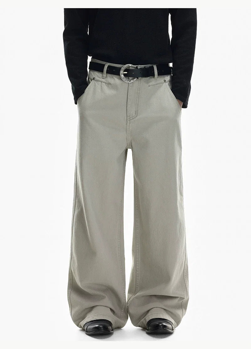 Harbor Cargo Wide‑Leg Canvas Pants