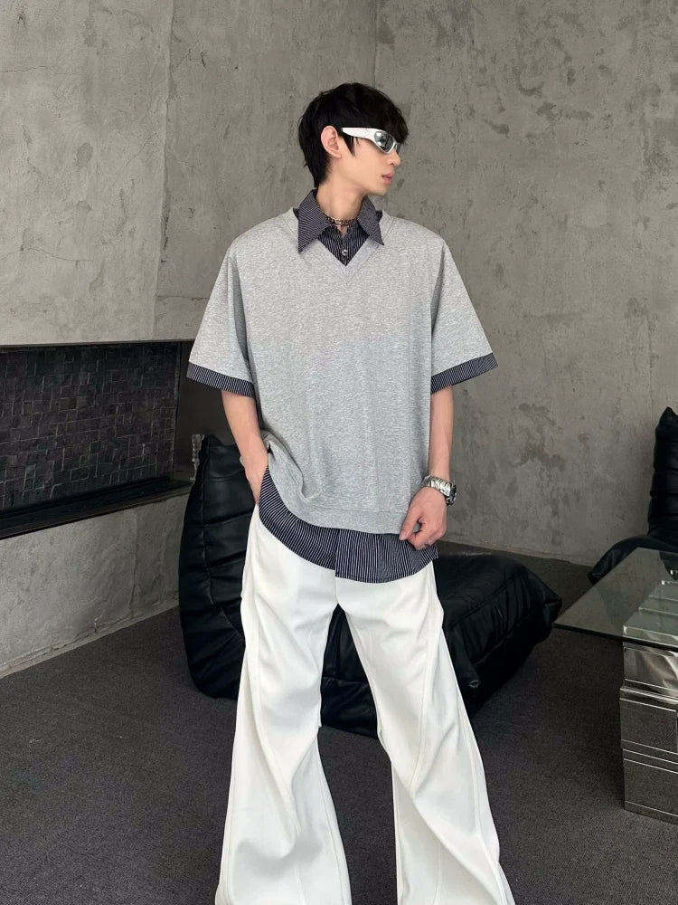 Ash Layered V-Neck Tee