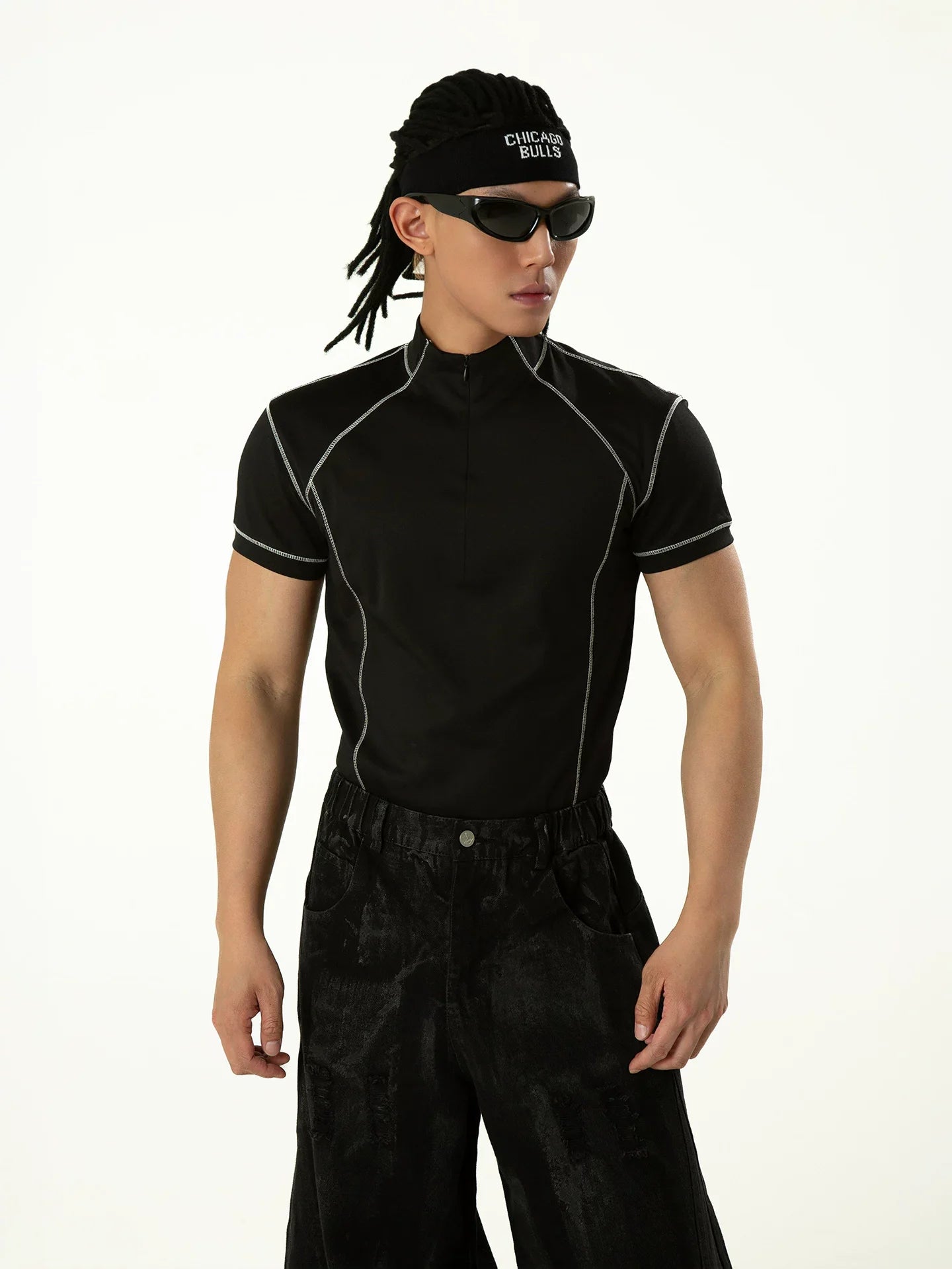 Circuit Line Contrast Zip Tech Tee