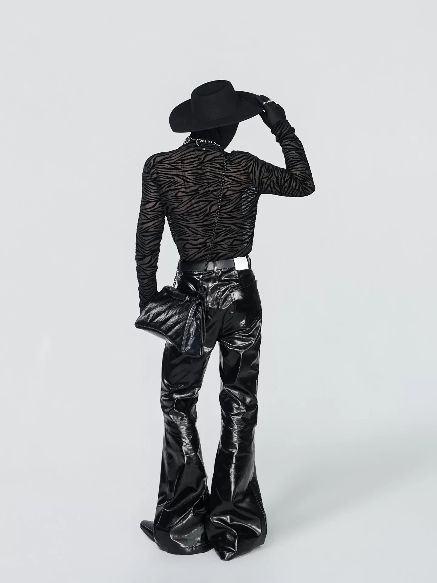 Nocturne Static Sheer Zebra Turtleneck