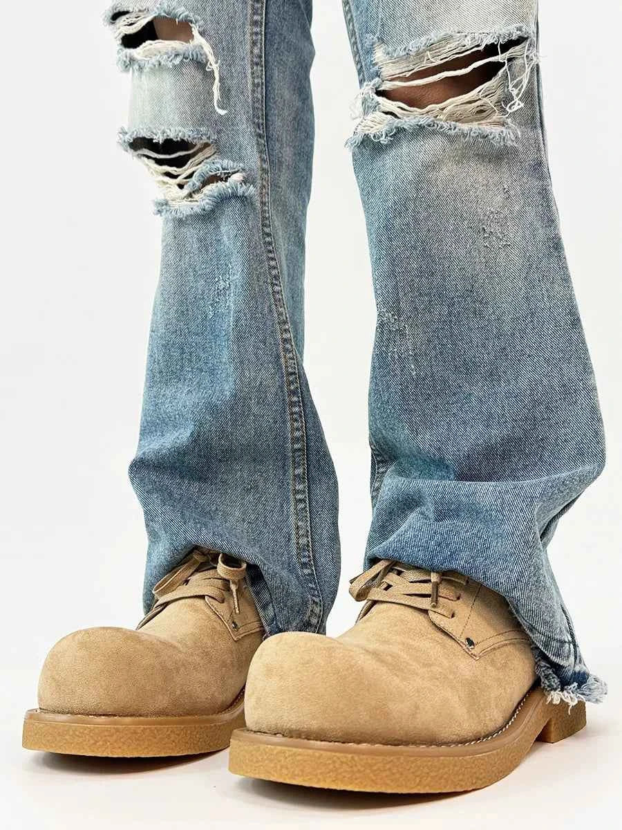 Chunky Suede Platform Derby Shoes