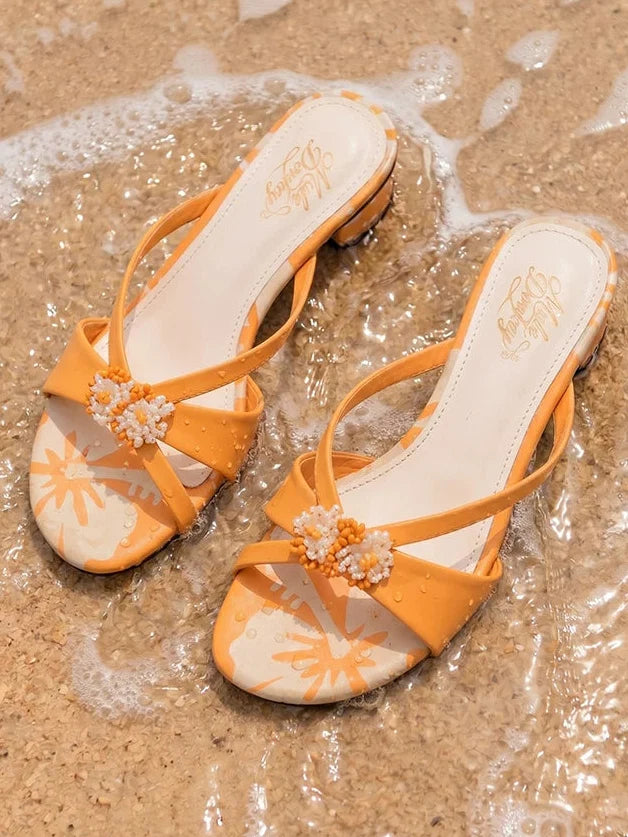 Mint Blossom Ribbon Mules - Skipkicks