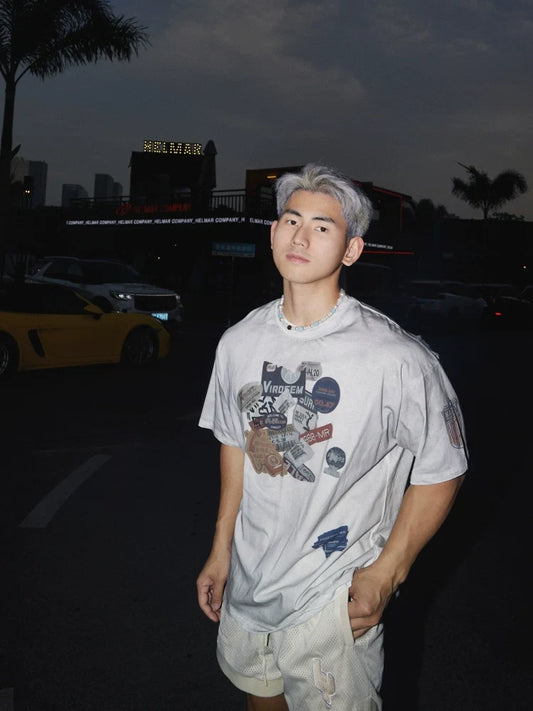 Vintage Badge Graphic White Tee