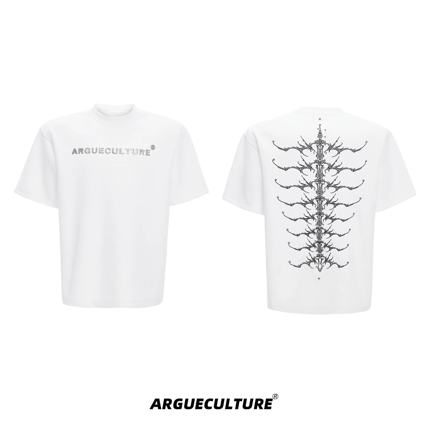 Spine Crystal Grey Graphic Tee