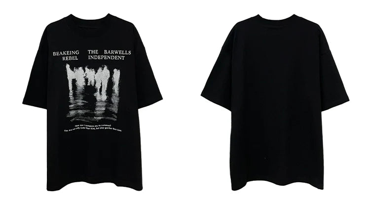 Oversized Crowd Graphic T-Shirt