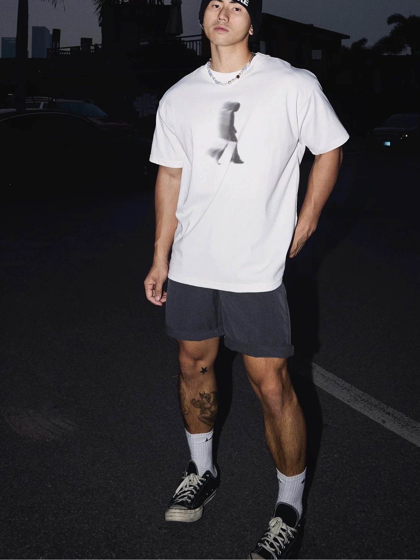 Blurred Walker Graphic White Tee