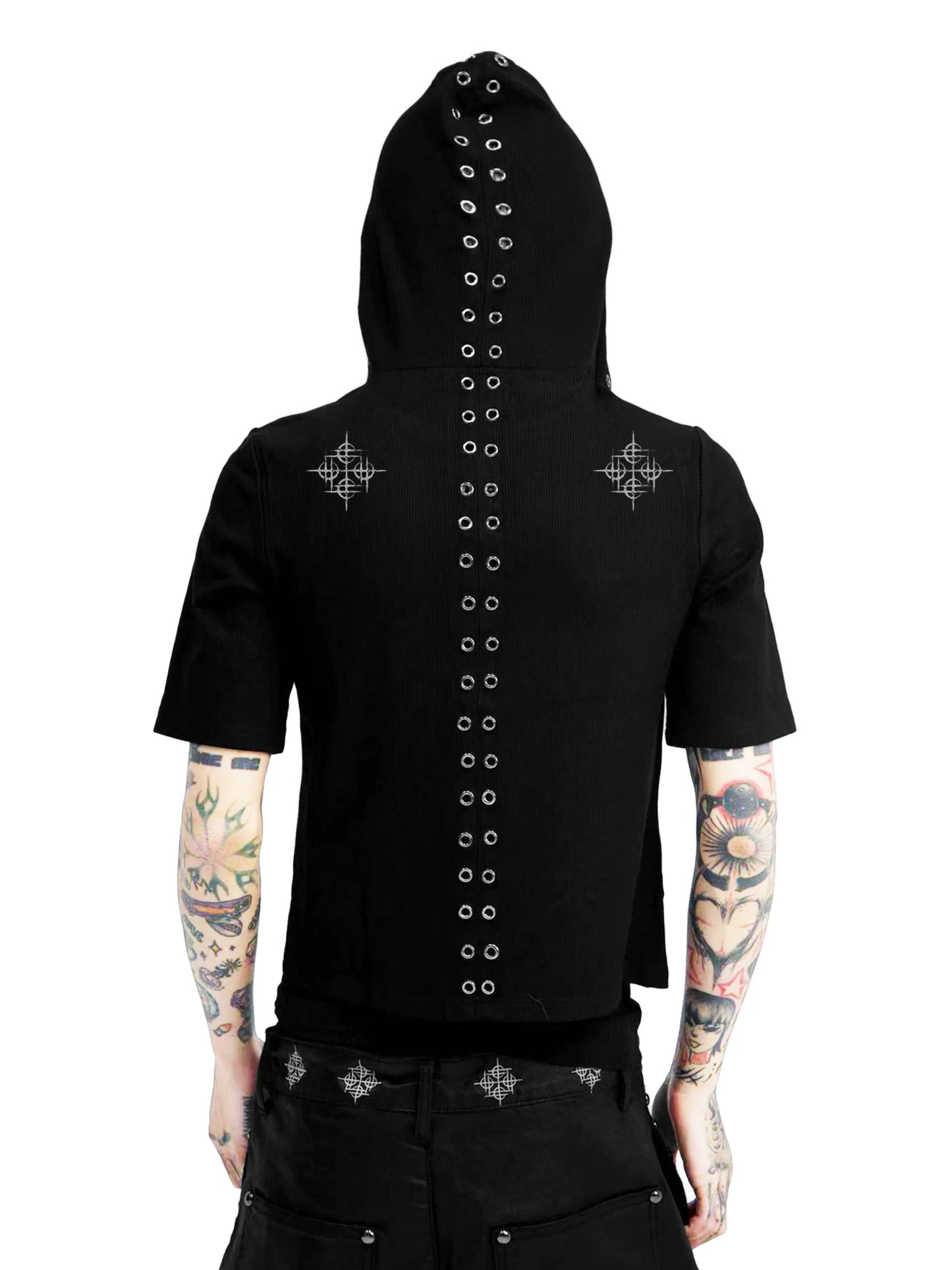 Midnight Rivet Hooded Graphic Tee