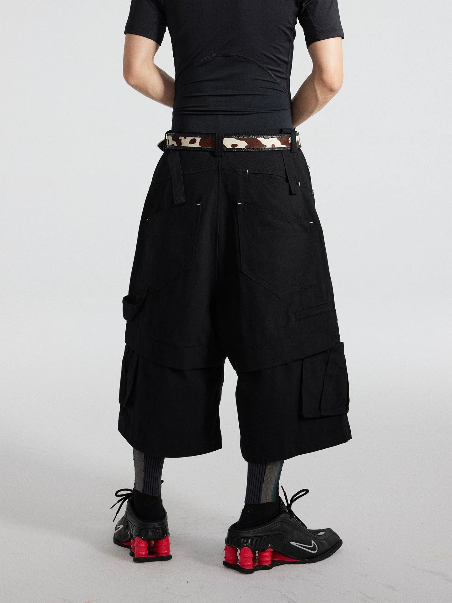Onyx Parallax Layered Cargo Culottes