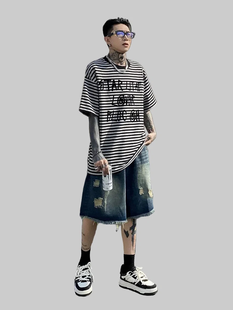 Starlite Graffiti Stripe Oversized Tee
